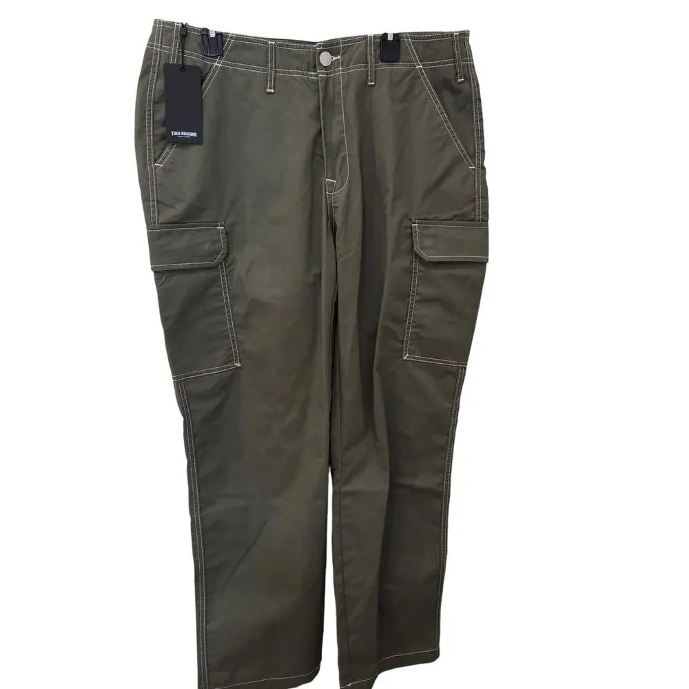 Men's NWT True Religion Baggy Cargo Pants, Size 36